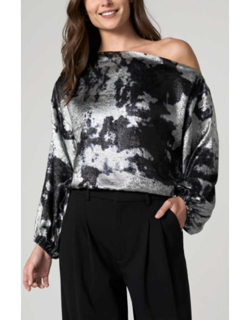 Liverpool Los Angeles Liverpool Long Sleeve One Shoulder Woven Top with Ties