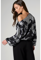 Liverpool Los Angeles Liverpool Long Sleeve One Shoulder Woven Top with Ties