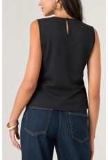 Liverpool Los Angeles Liverpool Sleeveless Embellished Knit to Woven Tee