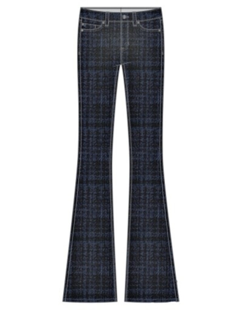 Liverpool Los Angeles Liverpool Hannah Flare 32" inseam Indigo Plaid