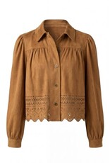 Liverpool Los Angeles Liverpool Puff Sleeve Jacket with Laser Cut Hem