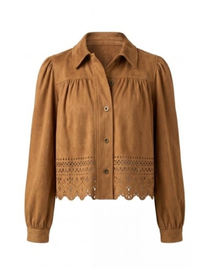 Liverpool Los Angeles Liverpool Puff Sleeve Jacket with Laser Cut Hem