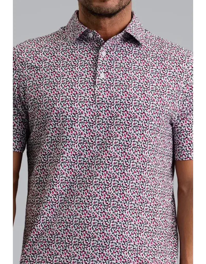 IBKul IBKul Mirabel Short Sleeve Polo Platinum Rose Black