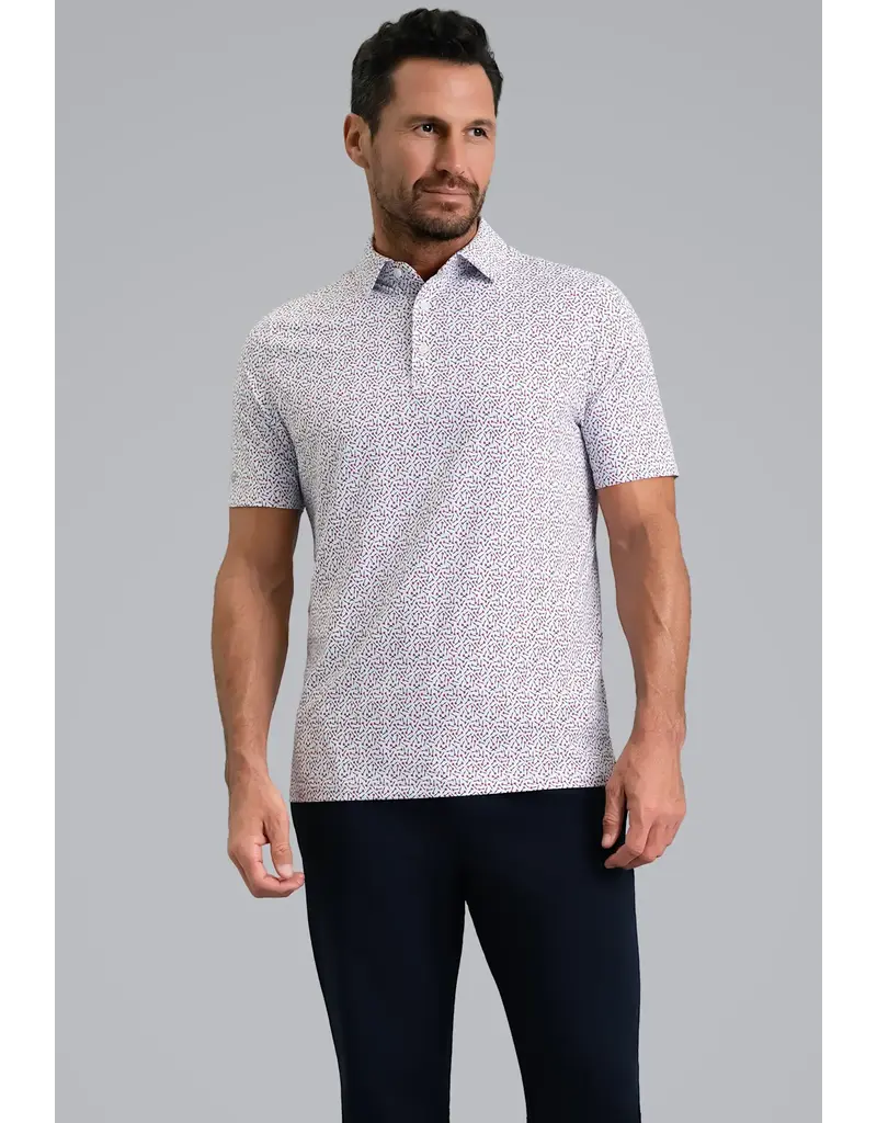 IBKul IBKul Throwing Darts Short Sleeve Polo Platinum Rose Black