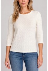 Liverpool Los Angeles Liverpool 3/4 Sleeve Crew Neck Knit Top with Rib Trim