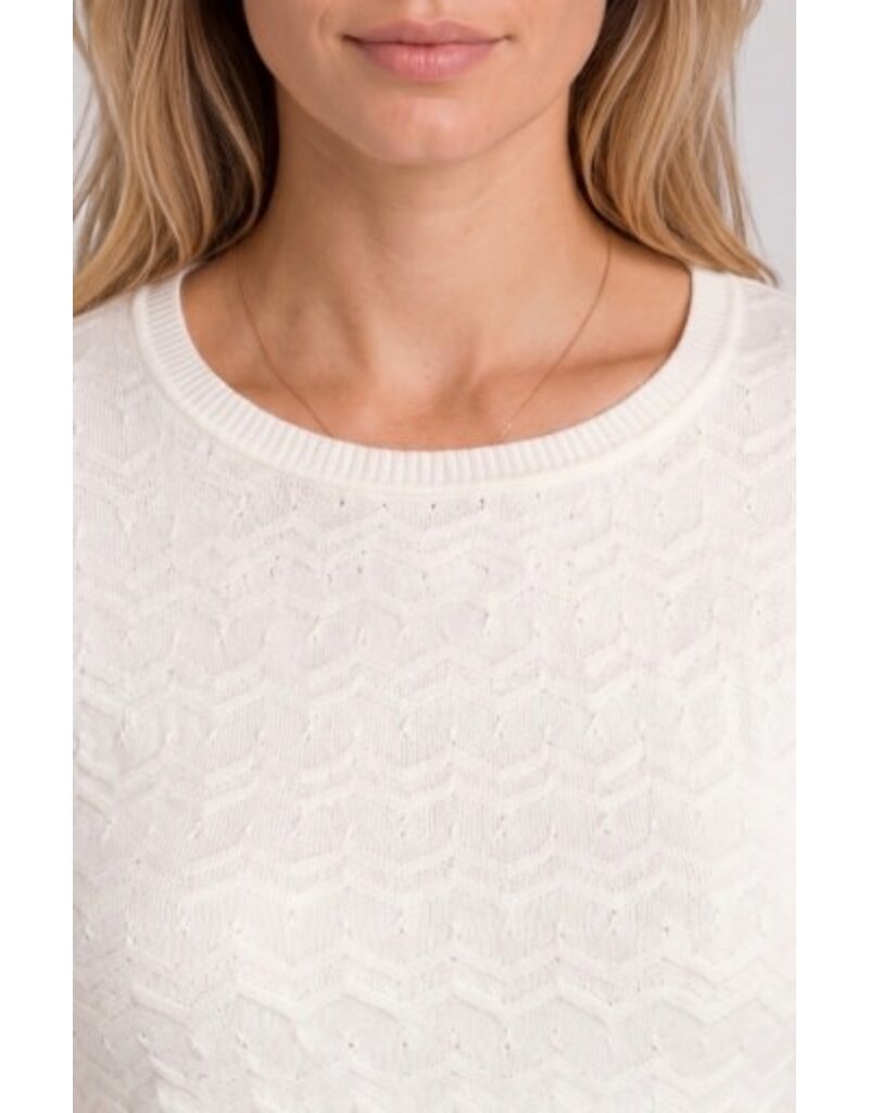 Liverpool Los Angeles Liverpool 3/4 Sleeve Crew Neck Knit Top with Rib Trim