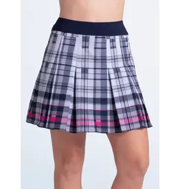Lucky In Love Lucky in Love Ivy Plaid Pleat Skort White Midnight