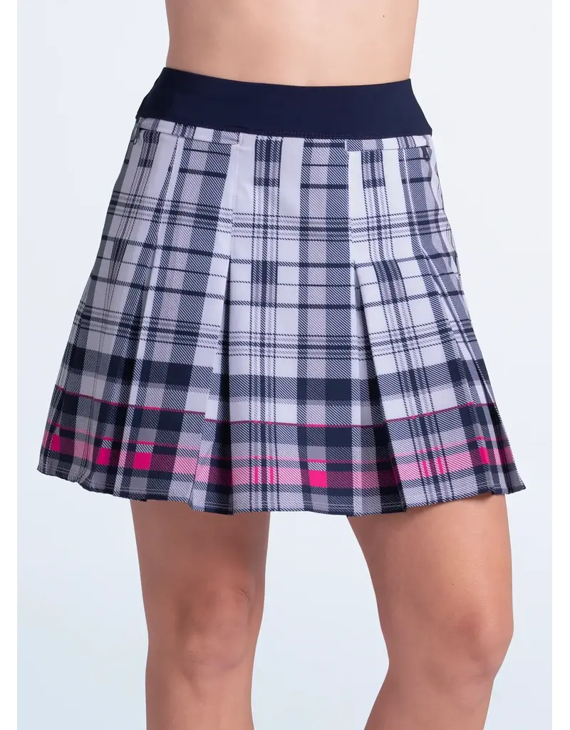 Lucky In Love Lucky in Love Ivy Plaid Pleat Skort White Midnight