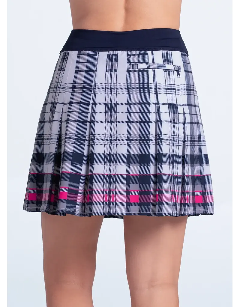 Lucky In Love Lucky in Love Ivy Plaid Pleat Skort White Midnight