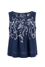 Liverpool Los Angeles Liverpool Sleeveless Boat Neck Woven Top with Pintucks