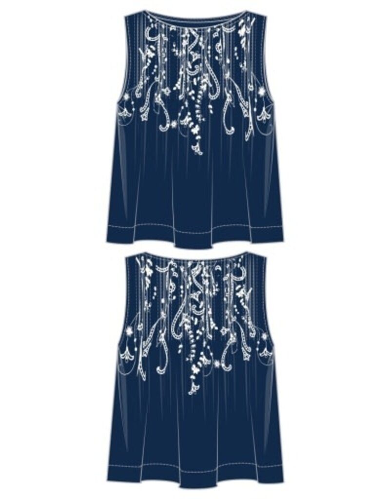Liverpool Los Angeles Liverpool Sleeveless Boat Neck Woven Top with Pintucks
