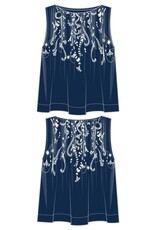 Liverpool Los Angeles Liverpool Sleeveless Boat Neck Woven Top with Pintucks