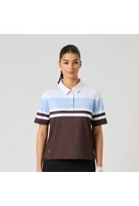 Daily Sports Daily Sports Cropped Short Sleeve Striped Polo Brownie