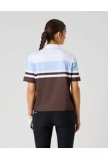 Daily Sports Daily Sports Cropped Short Sleeve Striped Polo Brownie