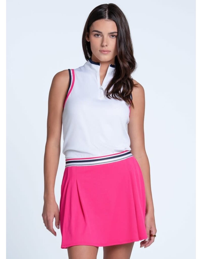 Lucky In Love Lucky in Love Doudble Classic Mock Neck Tank White Midnight