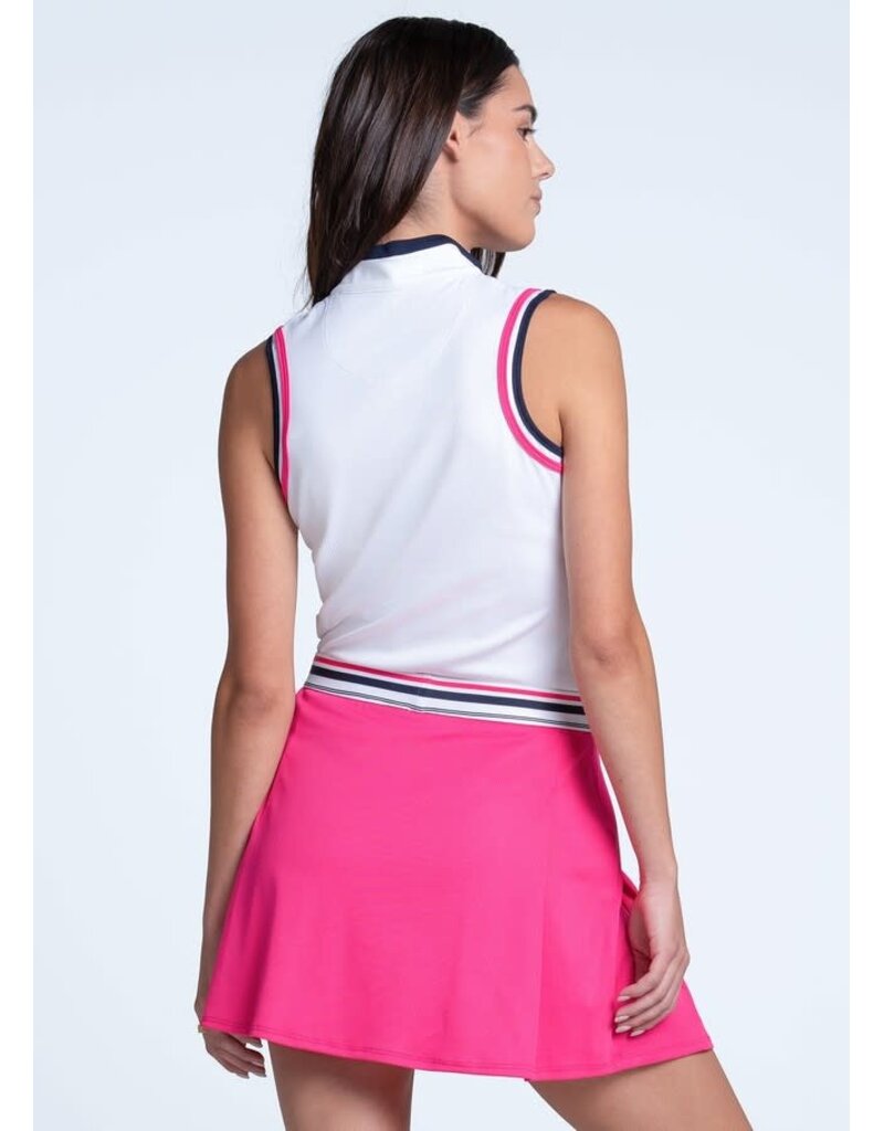 Lucky In Love Lucky in Love Doudble Classic Mock Neck Tank White Midnight