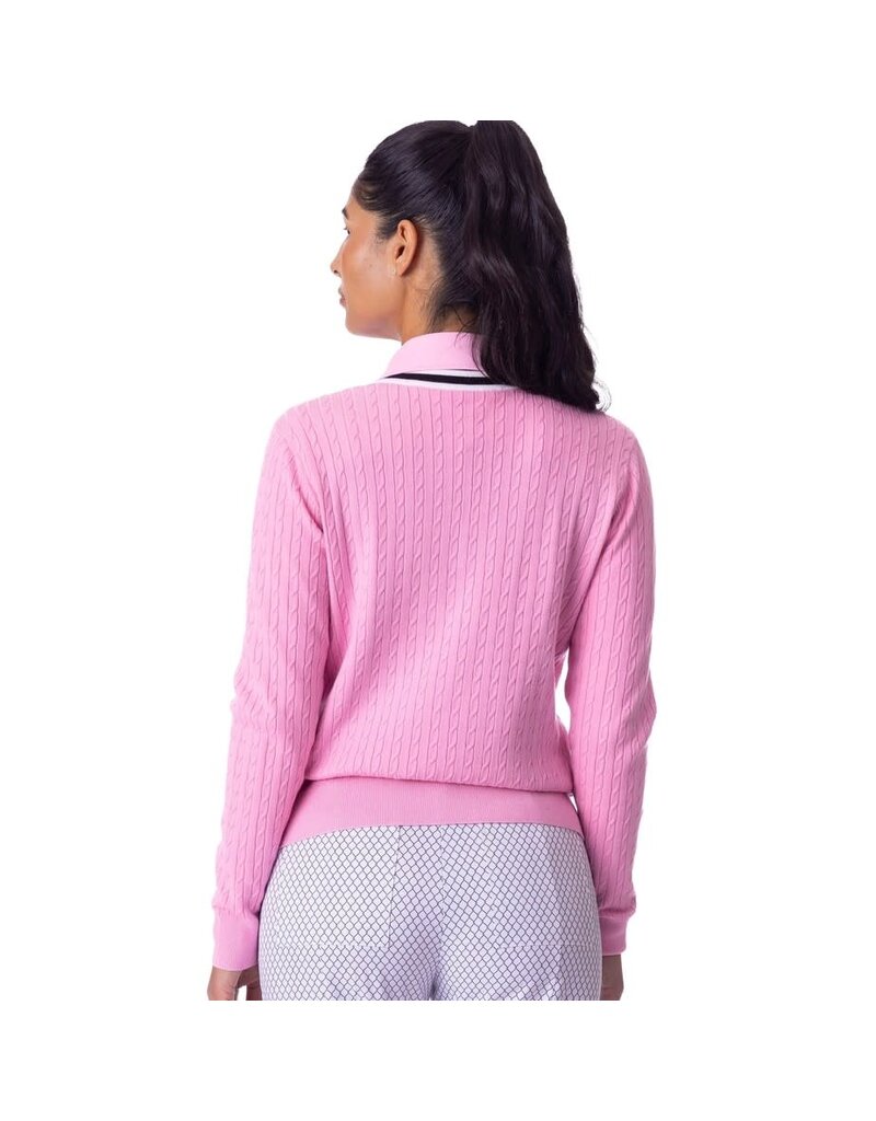 Belyn Key Belyn Key Ivy V-neck Cable Sweater Aurora Glow