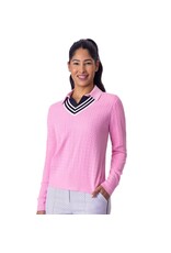 Belyn Key Belyn Key Ivy V-neck Cable Sweater Aurora Glow