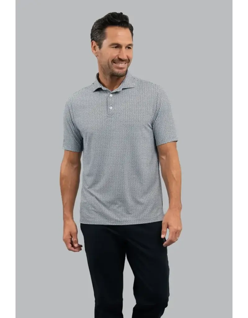 IBKul IBKul Landon Short Sleeve Polo White/Platinum/Black