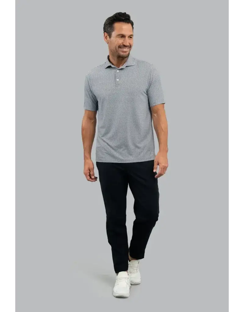 IBKul IBKul Landon Short Sleeve Polo White/Platinum/Black