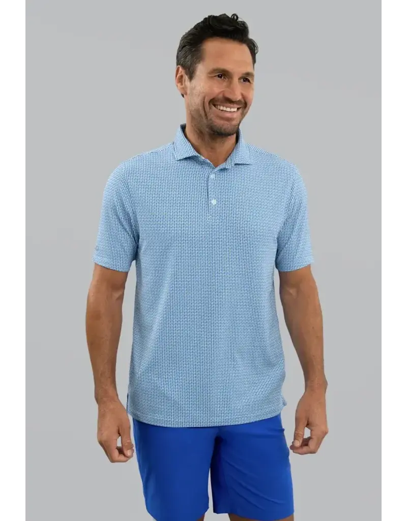 IBKul IBKul Landon Short Sleeve Polo White/Pool Party/Royal