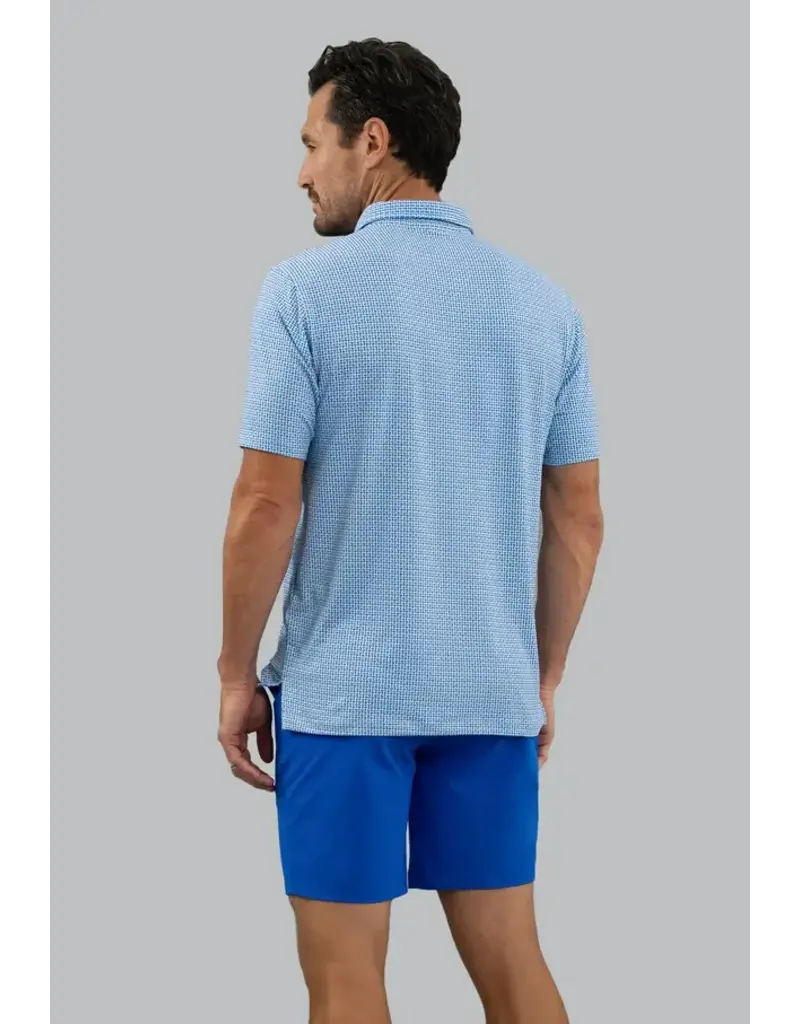 IBKul IBKul Landon Short Sleeve Polo White/Pool Party/Royal
