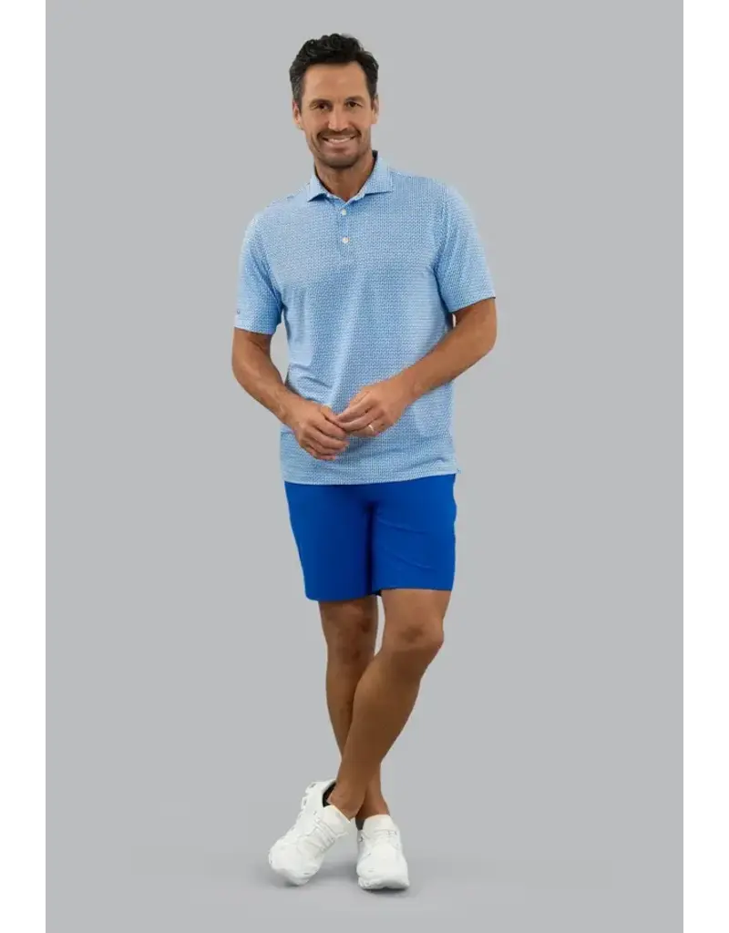 IBKul IBKul Landon Short Sleeve Polo White/Pool Party/Royal