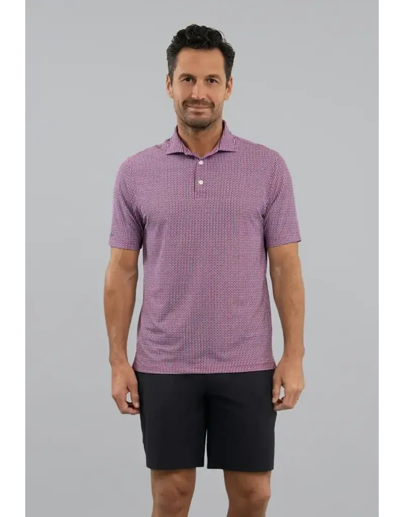 IBKul IBKul Landon Short Sleeve Polo White/Rose/Classic Navy