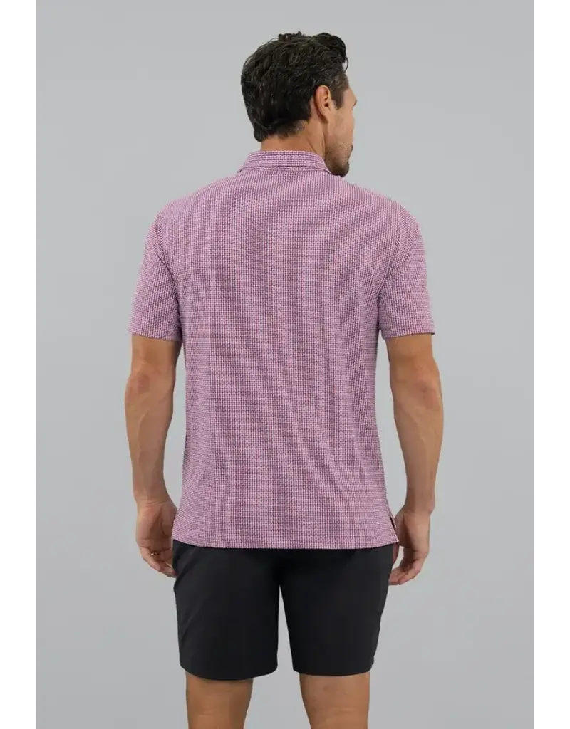 IBKul IBKul Landon Short Sleeve Polo White/Rose/Classic Navy