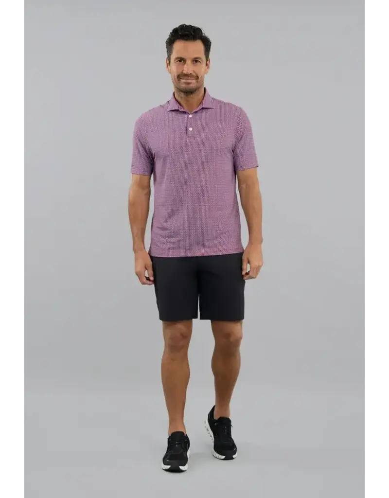 IBKul IBKul Landon Short Sleeve Polo White/Rose/Classic Navy