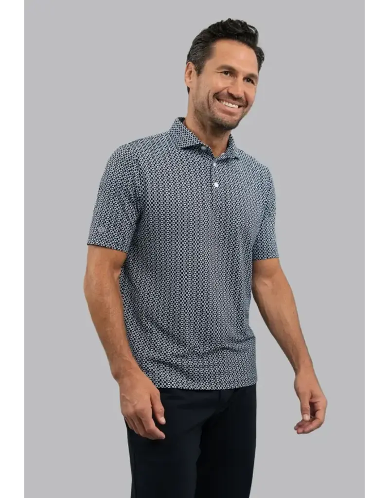 IBKul IBKul Cubes Short Sleeve Polo White/Black