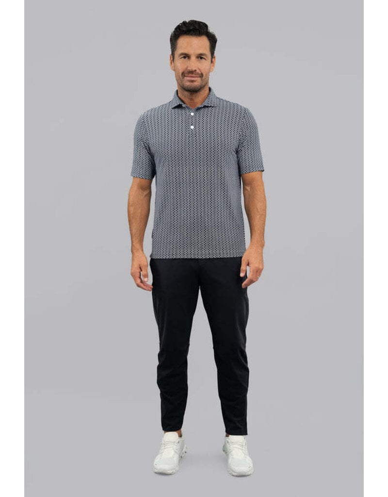 IBKul IBKul Cubes Short Sleeve Polo White/Black