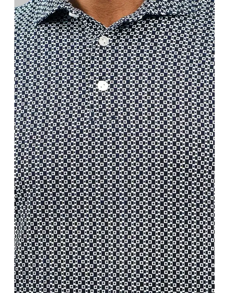 IBKul IBKul Cubes Short Sleeve Polo White/Black