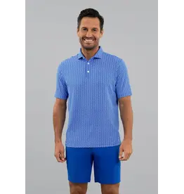 IBKul IBKul Cubes Short Sleeve Polo White/Royal