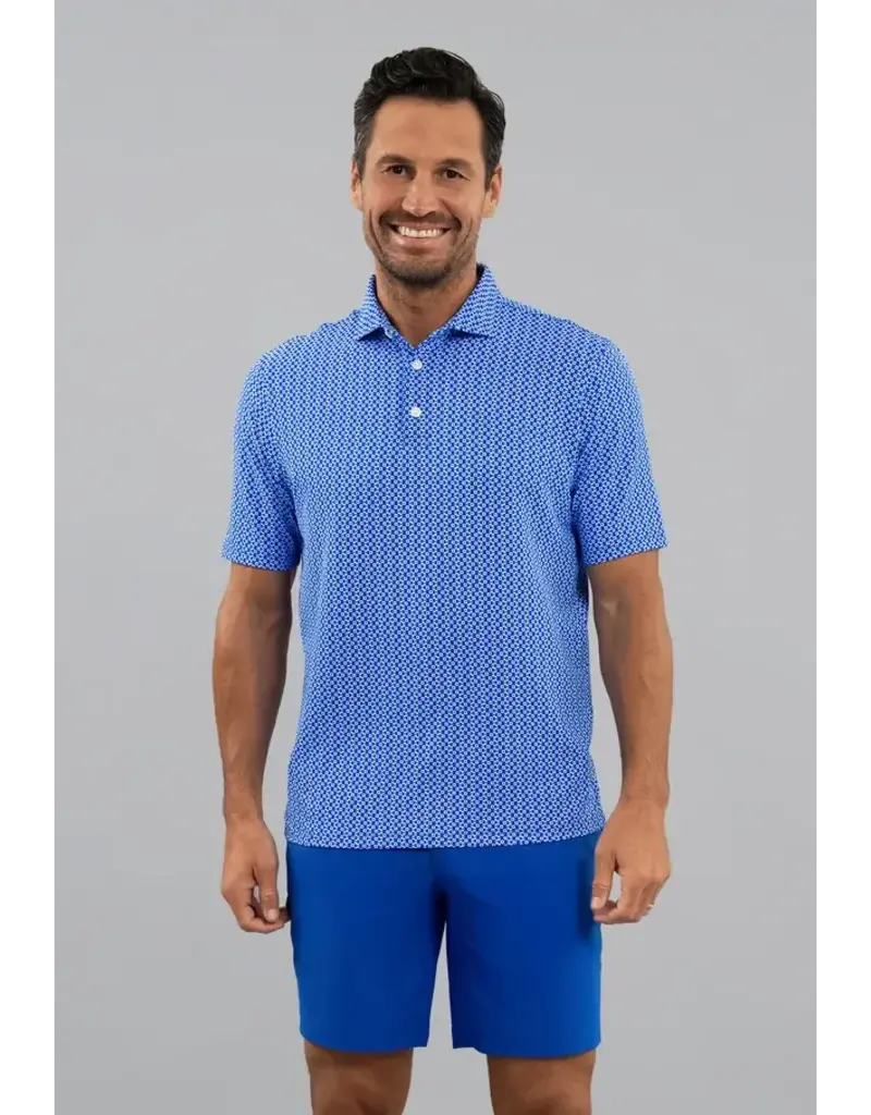 IBKul IBKul Cubes Short Sleeve Polo White/Royal