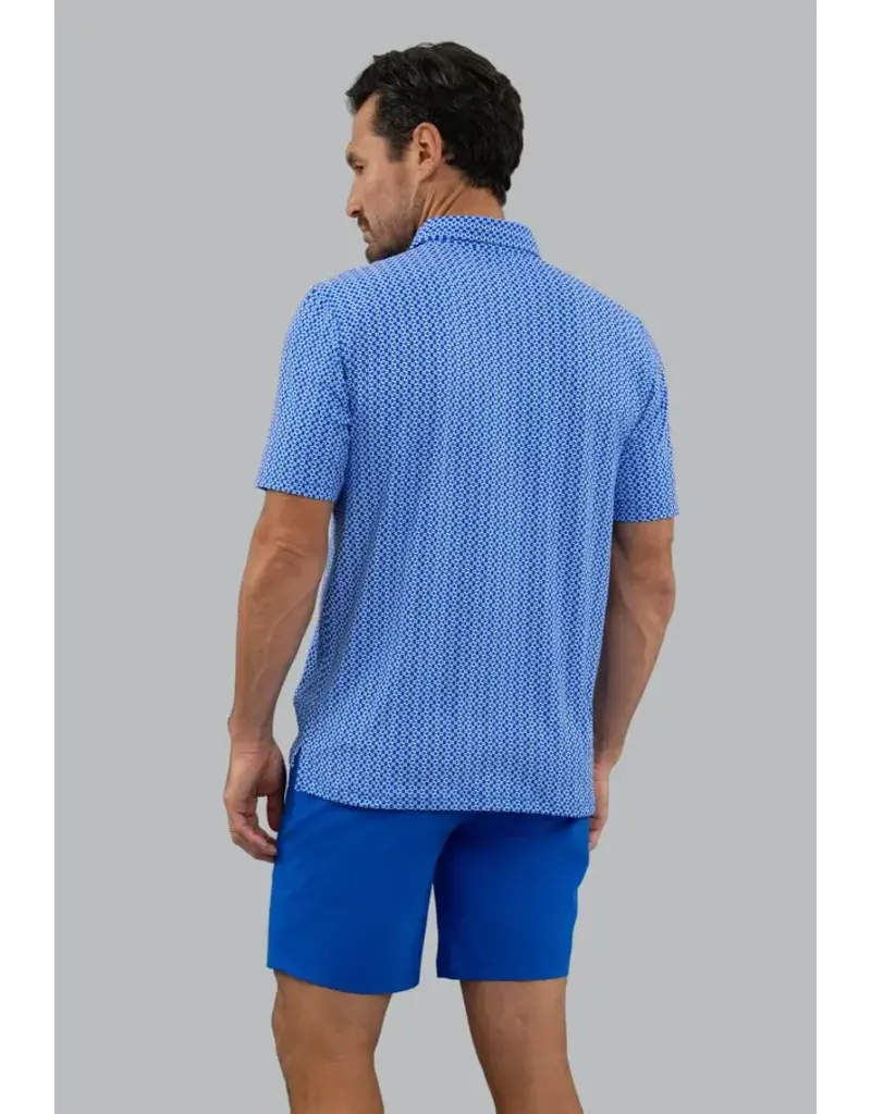 IBKul IBKul Cubes Short Sleeve Polo White/Royal