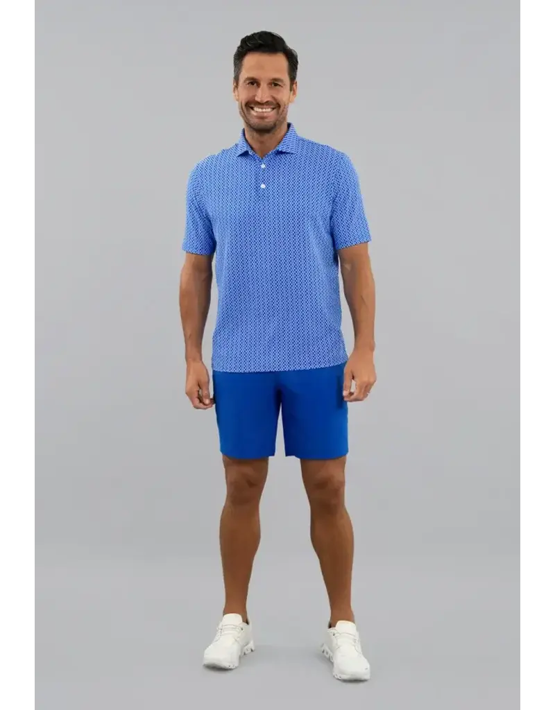 IBKul IBKul Cubes Short Sleeve Polo White/Royal