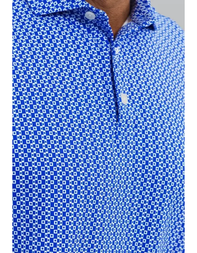IBKul IBKul Cubes Short Sleeve Polo White/Royal