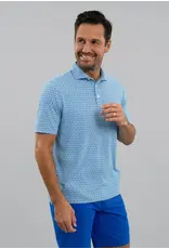 IBKul IBKul Hatched Short Sleeve Polo Pool Party/White/Royal