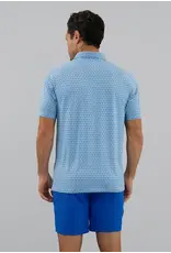 IBKul IBKul Hatched Short Sleeve Polo Pool Party/White/Royal
