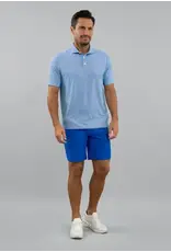 IBKul IBKul Hatched Short Sleeve Polo Pool Party/White/Royal