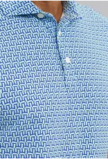 IBKul IBKul Hatched Short Sleeve Polo Pool Party/White/Royal