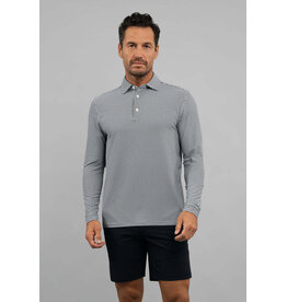 IBKul IBKul Cube Art Long Sleeve Polo White/Platinum/Black
