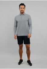 IBKul IBKul Cube Art Long Sleeve Polo White/Platinum/Black