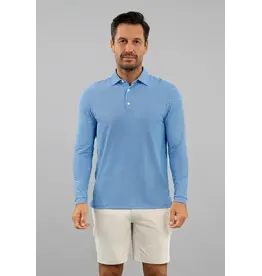 IBKul IBKul Cube Art Long Sleeve Polo White/Pool Party/Royal