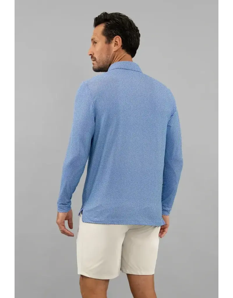 IBKul IBKul Cube Art Long Sleeve Polo White/Pool Party/Royal