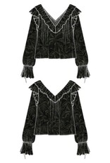 Liverpool Los Angeles Liverpool Long Sleeve Double Ruffle VNeck Woven Blouse