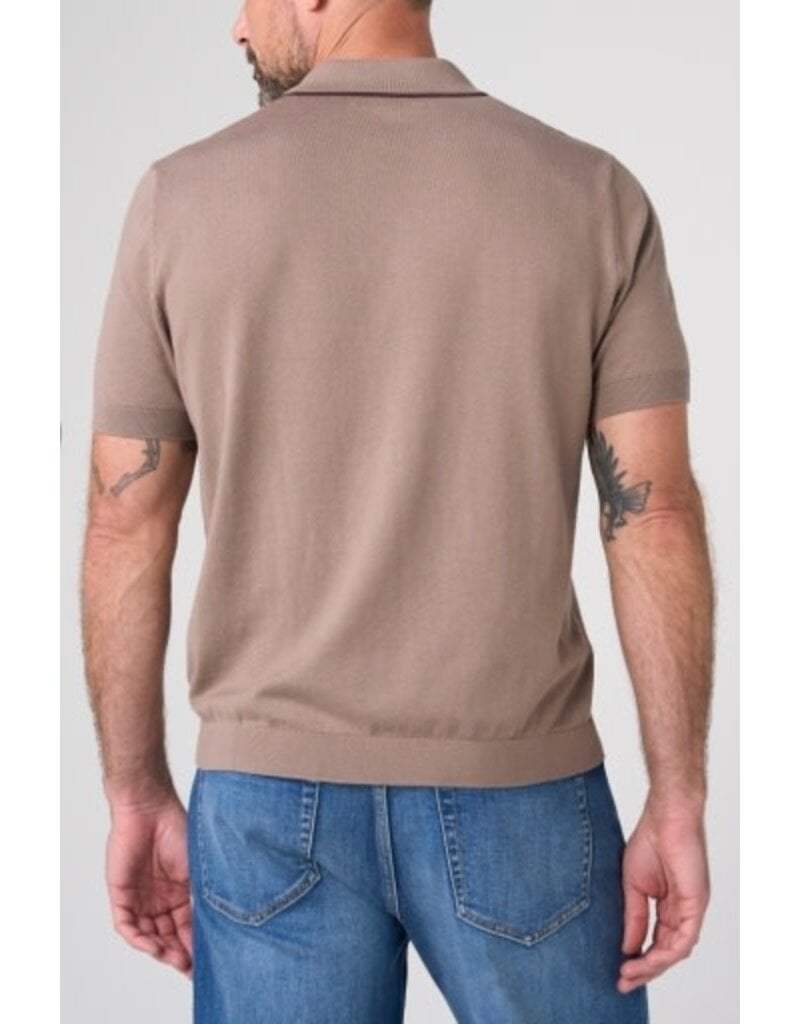 Liverpool Los Angeles Men's Short Sleeve Johnny Collar Sweater with Tipping