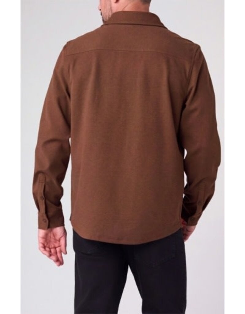 Liverpool Los Angeles Liverpool Men's Knit Long Sleeve Button Up Shirt with Flap Pockets