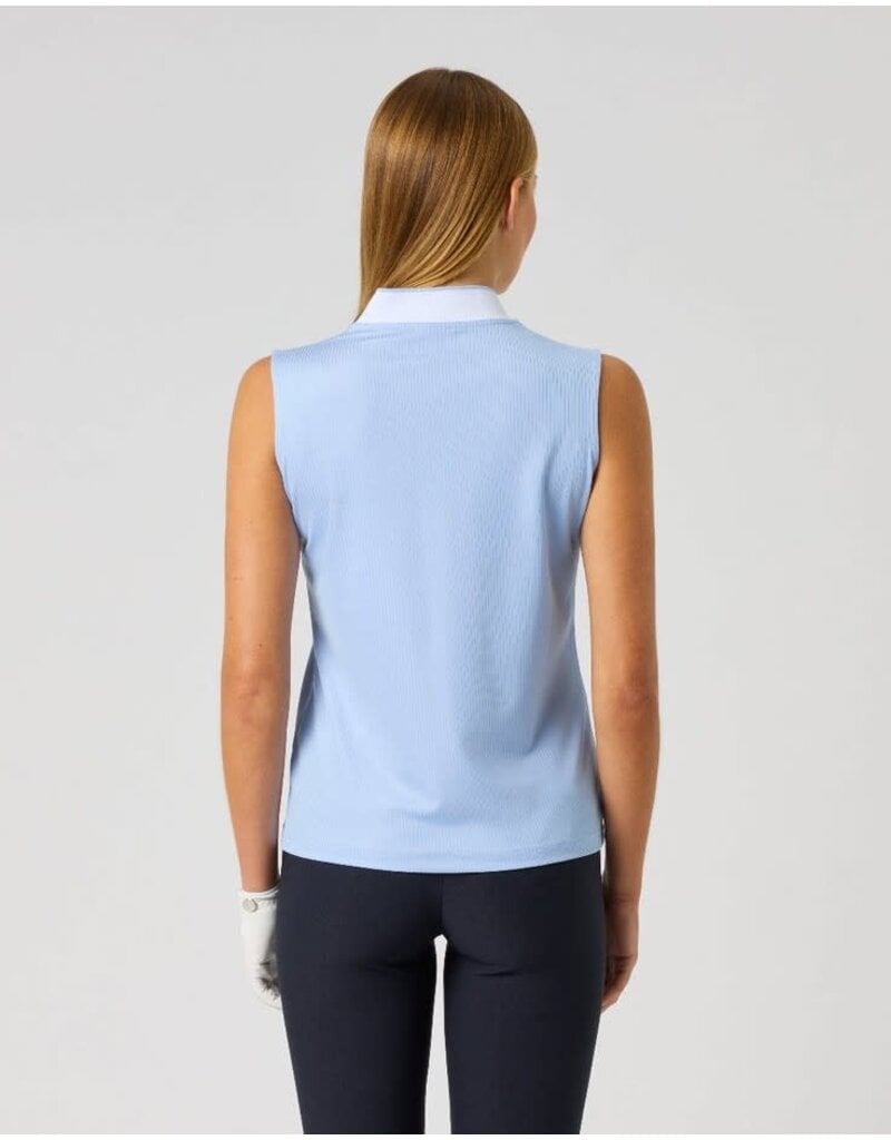 Daily Sports Daily Sports Ribbed Sleeveless Polo Light Blue